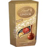 Cornet de boules assortiment chocolat lait, noir, blanc LINDT LINDOR -200g