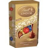 Cornet de boules assortiment chocolat lait, noir, blanc LINDT LINDOR -337g