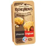 Richesmonts Raclette nature et 3 poivres, 420g