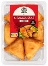 6 samoussas au bœuf avec sauce aigre-douce
