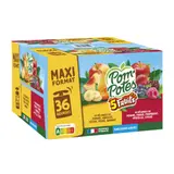 Compote 5 fruits pomme abricot pêche poire banane et fraise framboise myrtille cerise sans sucres ajoutés POM'POTES