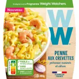 WW Penne aux crevettes poireaux cuisinés et citron
