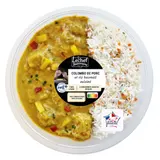Plat cuiciné colombo de porc et riz créole LECHEF