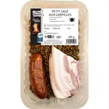 Petit Salé aux Lentilles Lentilles vertes et Carottes, Poitrine Cuite, et Saucisse Fumée au Bois de Hêtre KER BLAVET