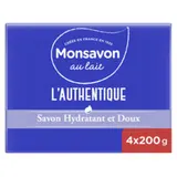 Savon au lait l'authentique hydratant MONSAVON 4x200g