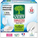 L'arbre Vert Tablette lave-vaisselle efficace Tout en 1, 32 tablettes