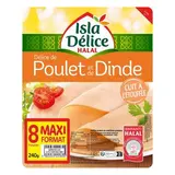 Délice de poulet et de dinde halal cuit à l'étouffée, Isla Delice (8 tranches, 240 g)