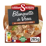Blanquette de veau Riz & champignons à la crème WILLIAM SAURIN barquette 285g