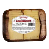 Fromage à raclette nature aux 3 poivres, Ermitage, 28%G, 400g