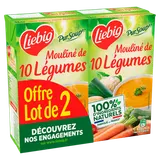 Soupe Pursoup mouliné 10 légumes variés LIEBIG, 2 briques de 1l