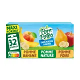 POM'POTES Gourdes compote pomme, pomme poire, pomme banane sans sucres ajoutés