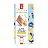 VILLARS Tablette de chocolat au lait aux éclats de crêpes de bretagne