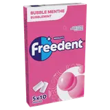 Chewing-gum bubble menthe FREEDENT - étui 5x10 dragées 70g